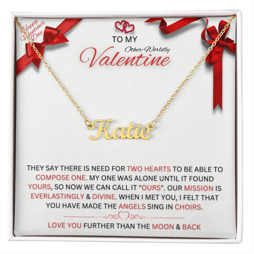 To My Valentine - Custom Name Necklace - Valentine's Day