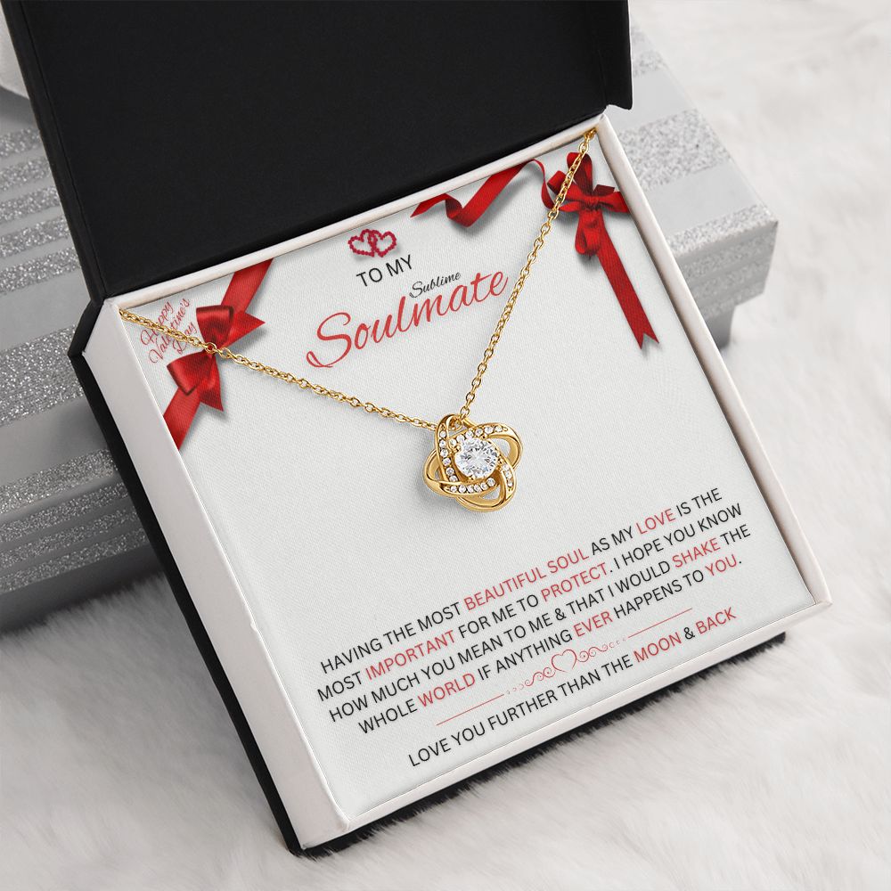 To My Soulmate - Love Knot Necklace - Valentine's Day