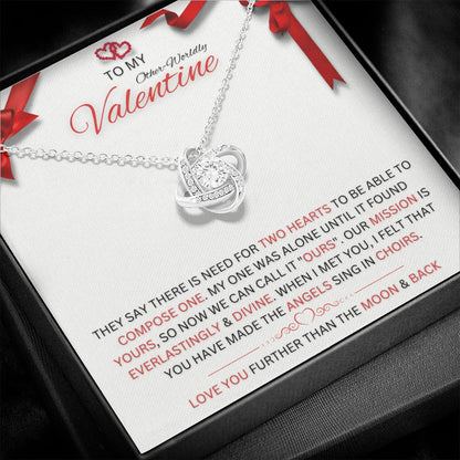 To My Valentine - Love Knot Necklace - Valentine's Day