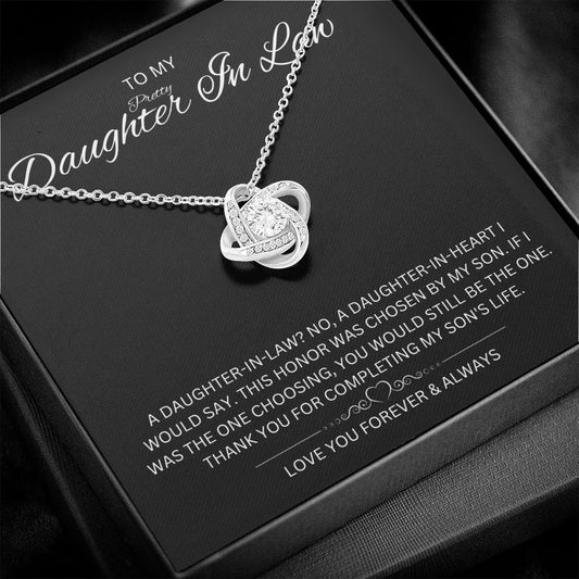 To My Daughter In Law - Love Knot Necklace