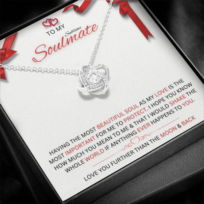 To My Soulmate - Love Knot Necklace - Valentine's Day