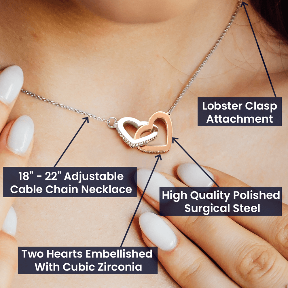 To My Daughter - Interlocking Hearts Necklace - Valentine's Day
