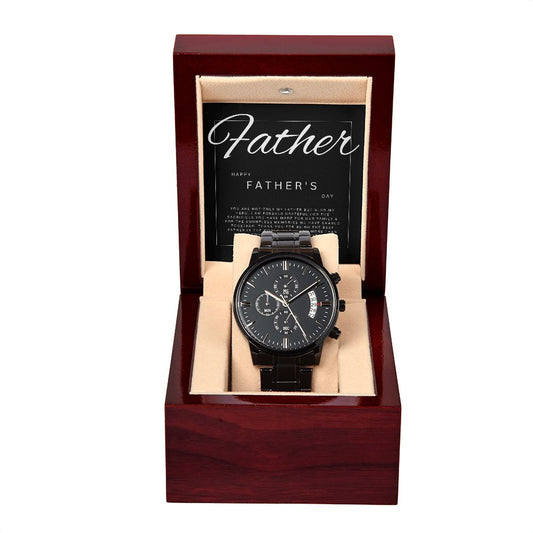 To My Father - Black Chronograph Watch - Father's Day