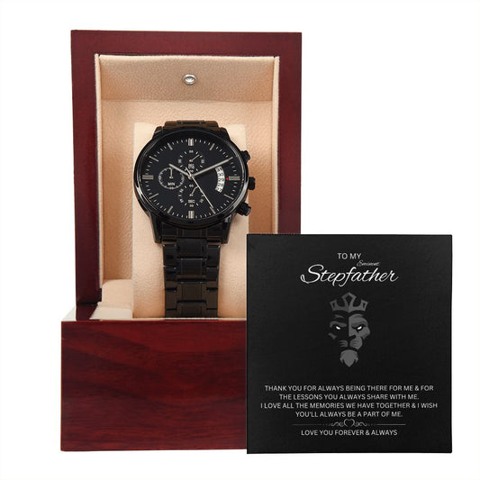 To My Stepfather - Black Chronograph Watch