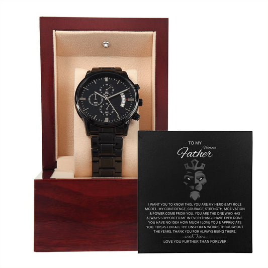 To My Father - Black Chronograph Watch